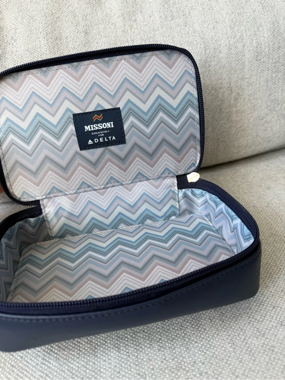 NEW Missoni Travel Case Makeup Jewelry Packing Cube Small Blue